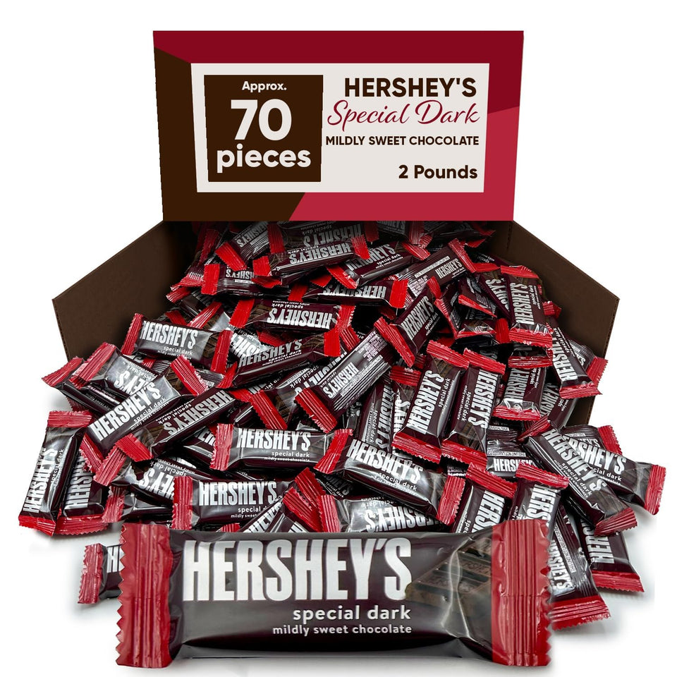 Hershys Special Dark Mildly Sweet Chocolate box front, ideal for gifting and sharing.