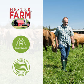 Hester FARM resealable bag emphasizes 5-year shelf life and freshness