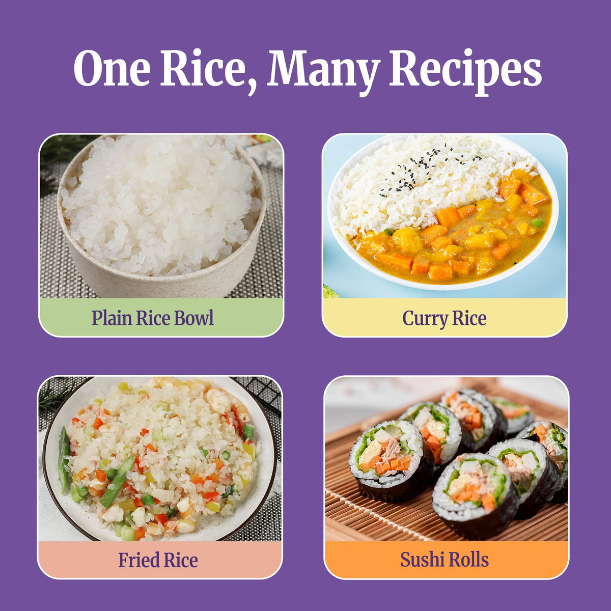 Hethstia naturally gluten-free and vegan konjac rice option.
