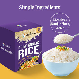Hethstia hot-water setup for quick rehydration of konjac rice.