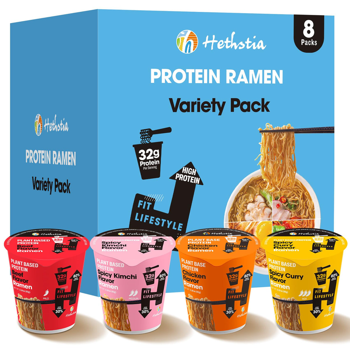 Hethstia chicken ramen cup with protein-packed meal option for quick eats