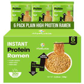 Hethstia High Protein Ramen plain 6-pack front, convenient bulk meal option.