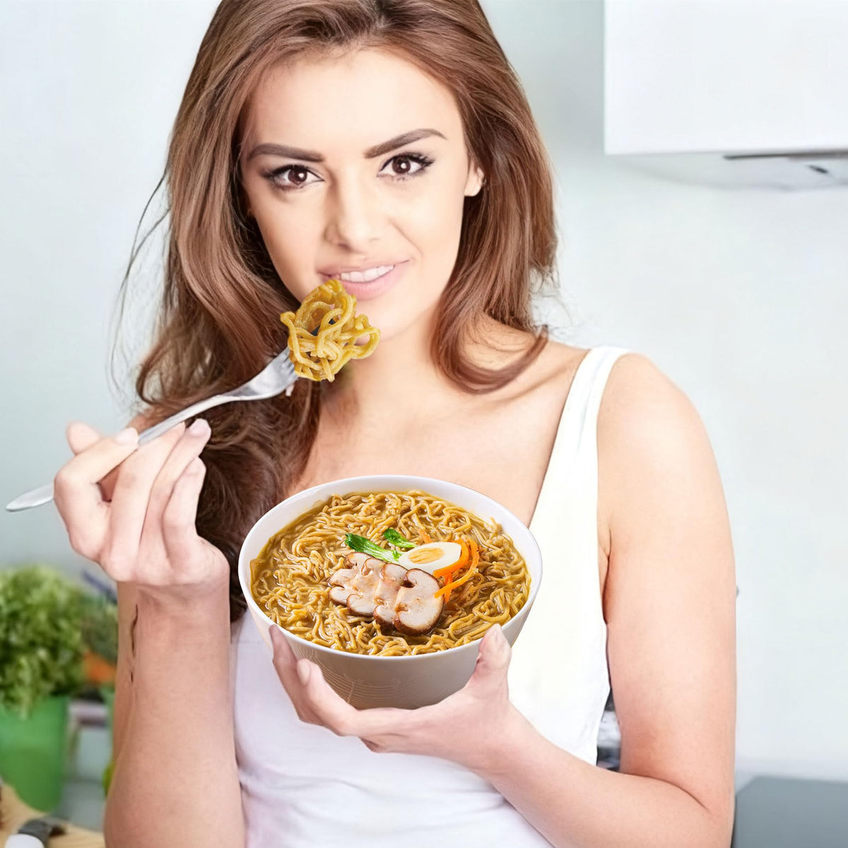 Hethstia High Protein Ramen plain nutrition facts label visible.