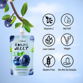Hethstia Konjac Jelly blueberry close-up highlighting keto-friendly, vegan snack.