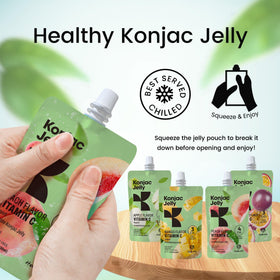 Hethstia Konjac Jelly green apple pouch, crisp flavor with low calories.