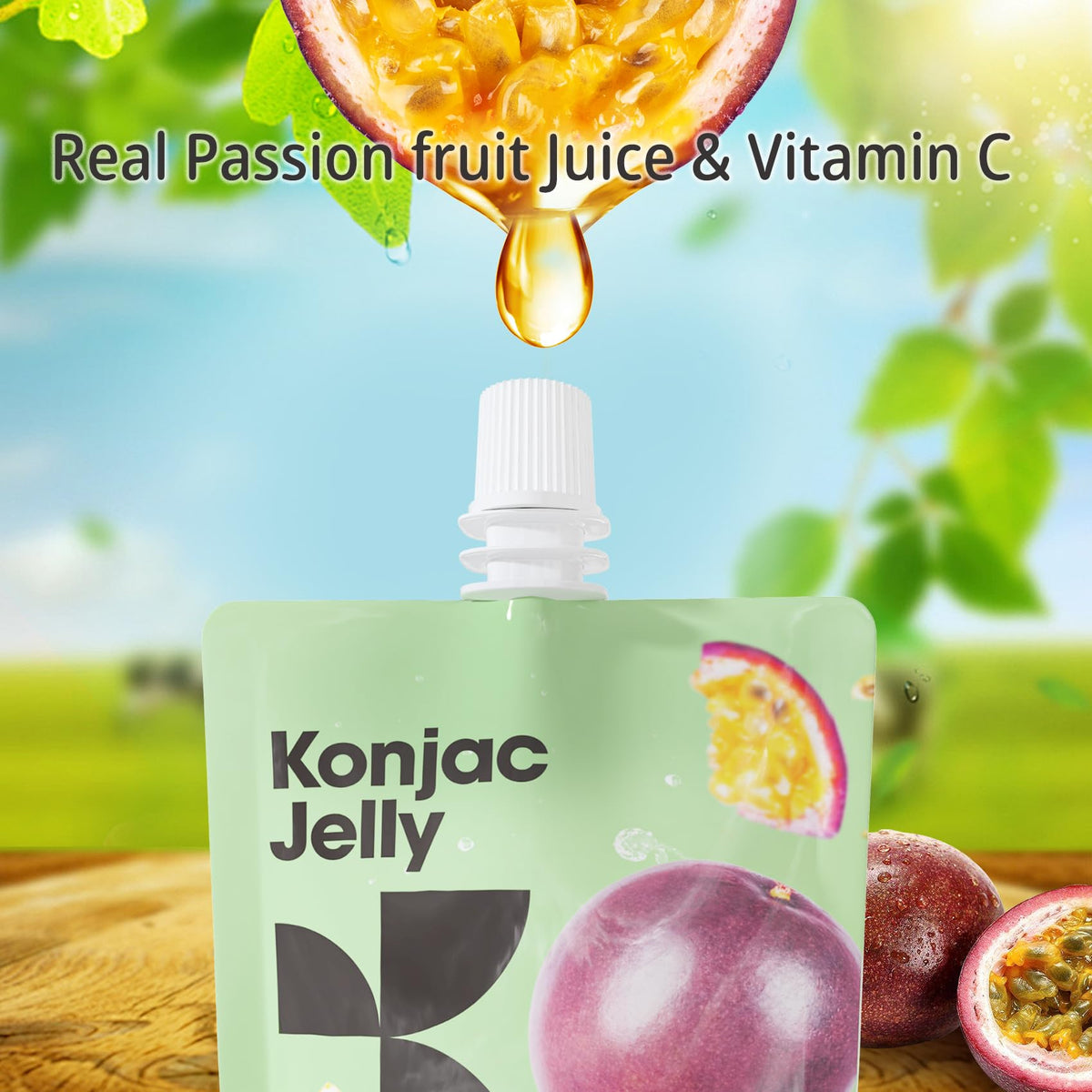 Vitamin C enriched Hethstia Konjac jelly highlighting wellness benefits