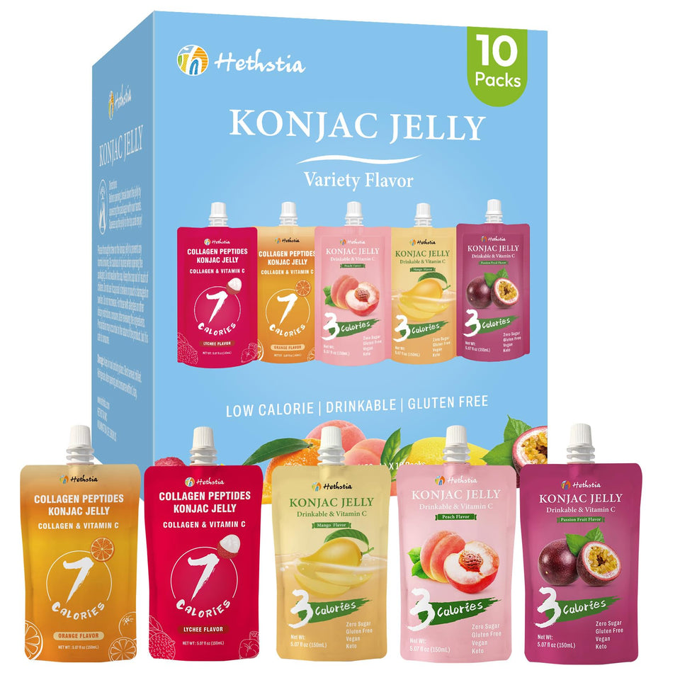 Hethstia Konjac Jelly Lychee pouch with zero sugar convenience for on-the-go.