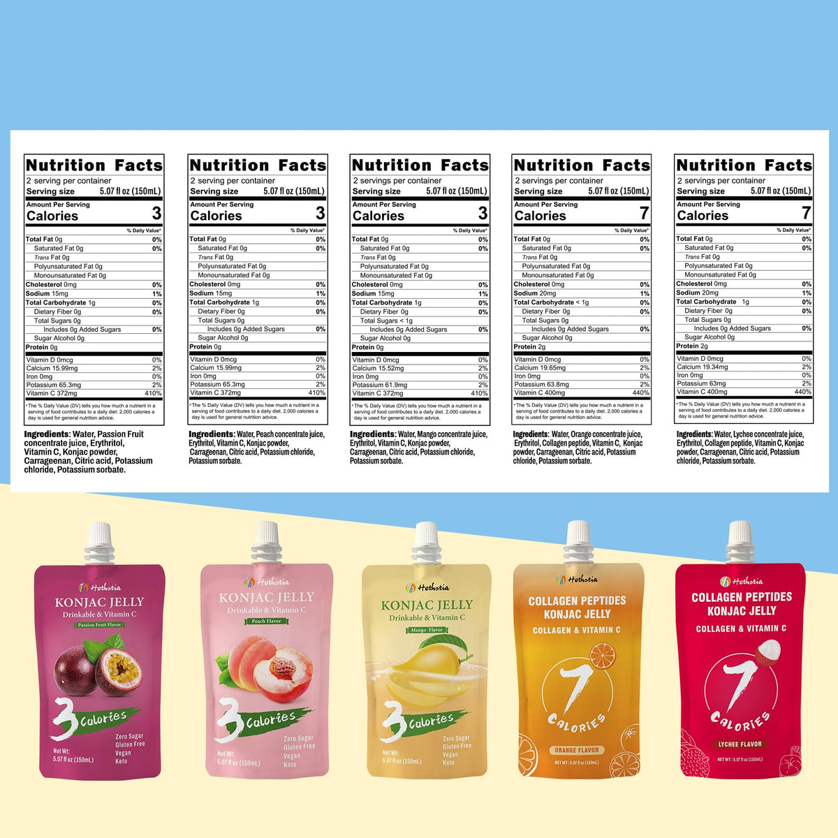Hethstia Konjac Jelly Mango pouch showcases tropical flavor and portable convenience.
