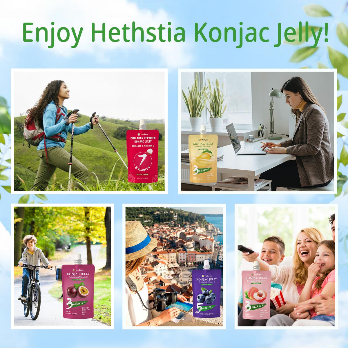 Hethstia Konjac Jelly open pack: grab-and-go snack ready to enjoy.