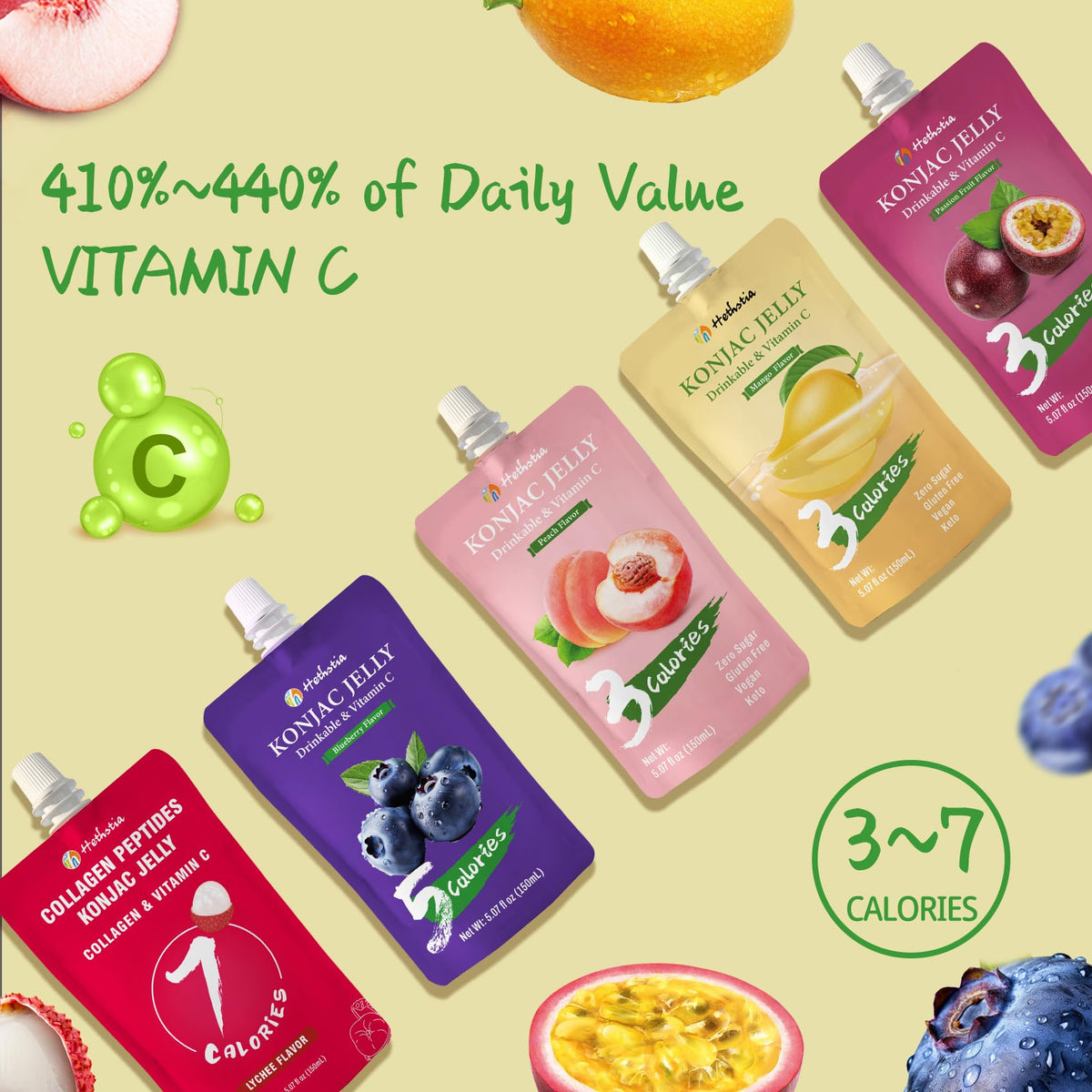 Hethstia Konjac Jelly Passion Fruit pouch: tropical zest for quick cravings.