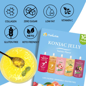 Hethstia Konjac Jelly Peach pouch delivers peachy sweetness in a low-calorie format.