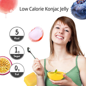 Hethstia Konjac Jelly variety-pack display shows all five flavors.