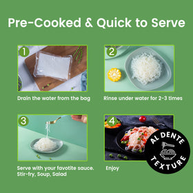 Hethstia Konjac Noodle ingredients label emphasizes plant-based, gluten-free composition.