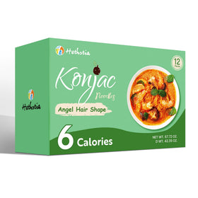 Hethstia Konjac Noodles Angel Hair pack front, showing low-carb gluten-free pasta option.