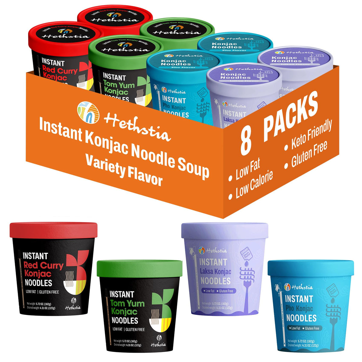 Hethstia Pho flavor konjac cup for a quick gluten-free meal