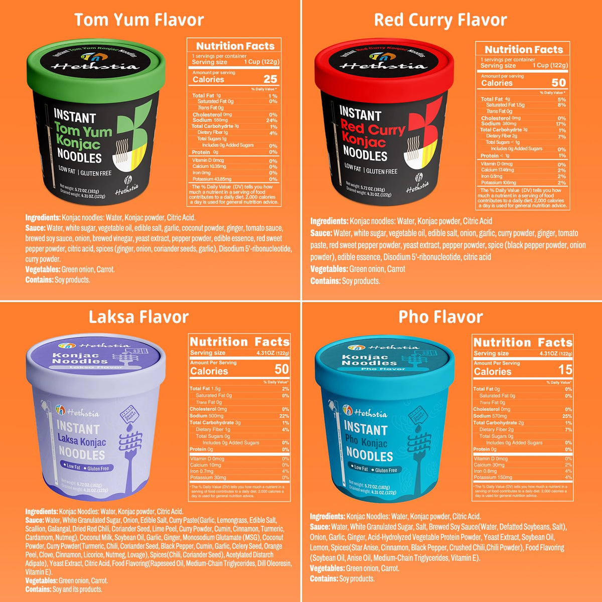 Hethstia Tom Yum flavor cup for a spicy, low-calorie lunch