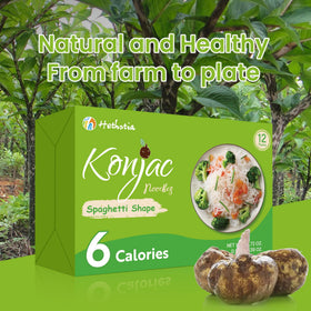 Hethstia Konjac Noodles packaging close-up highlights vegan and gluten-free base