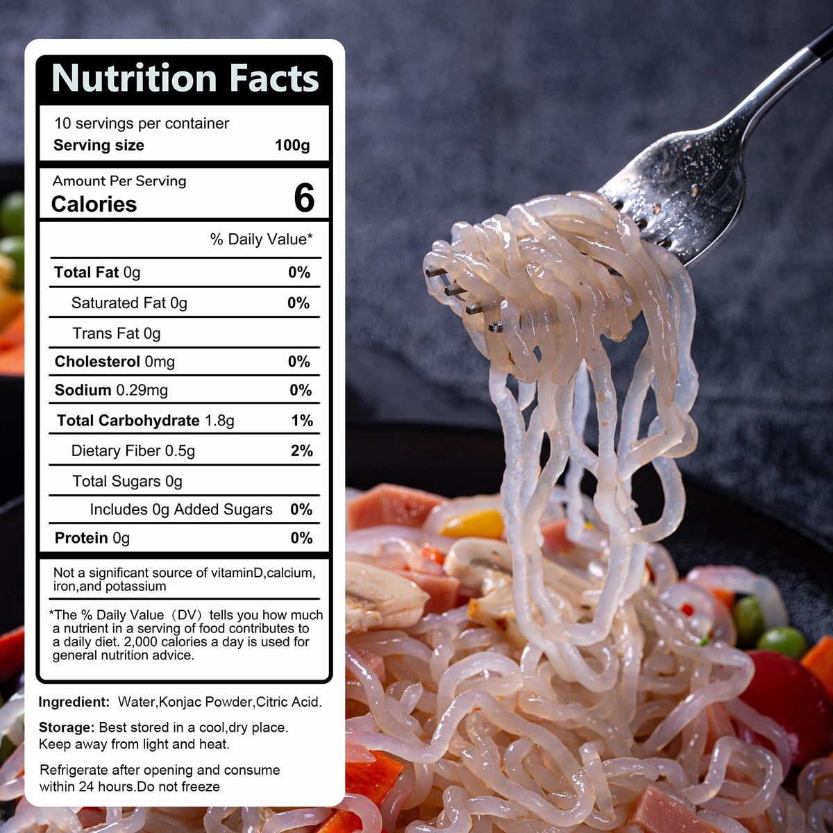 Hethstia Konjac Noodles ready-to-eat, convenient heat-and-serve option.