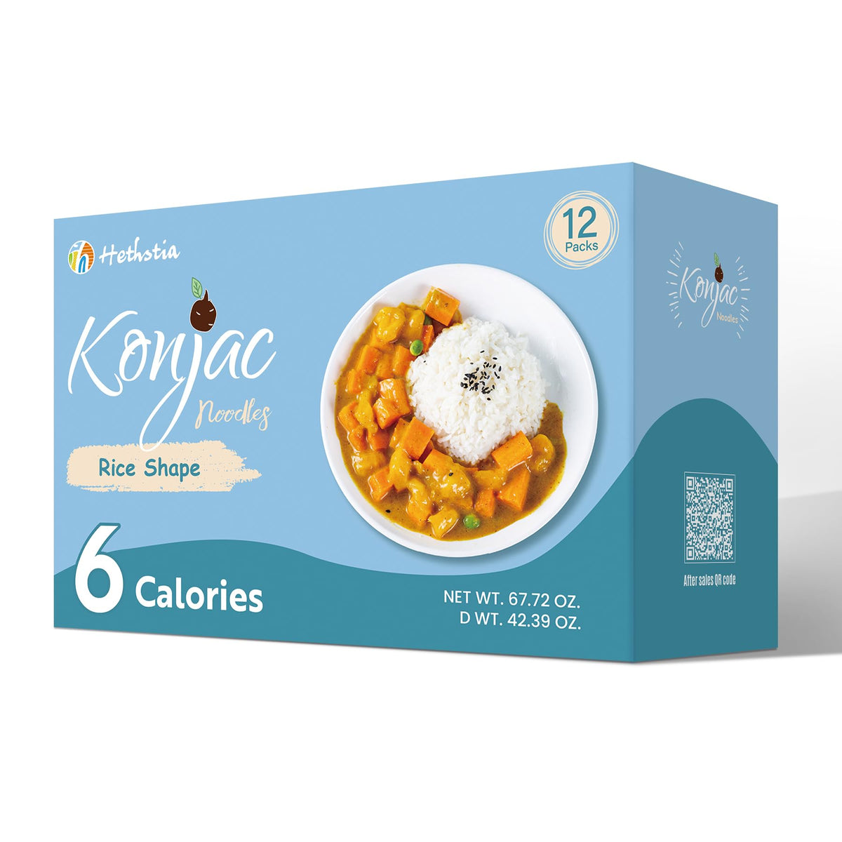 Hethstia Konjac Rice 12-pack box for easy healthy meals