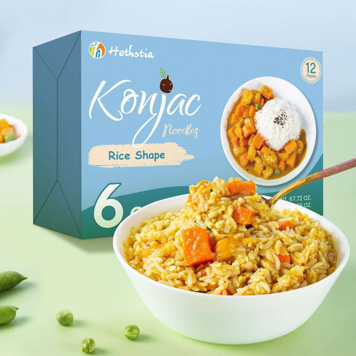 Hethstia Konjac Rice with fluffy low-carb texture