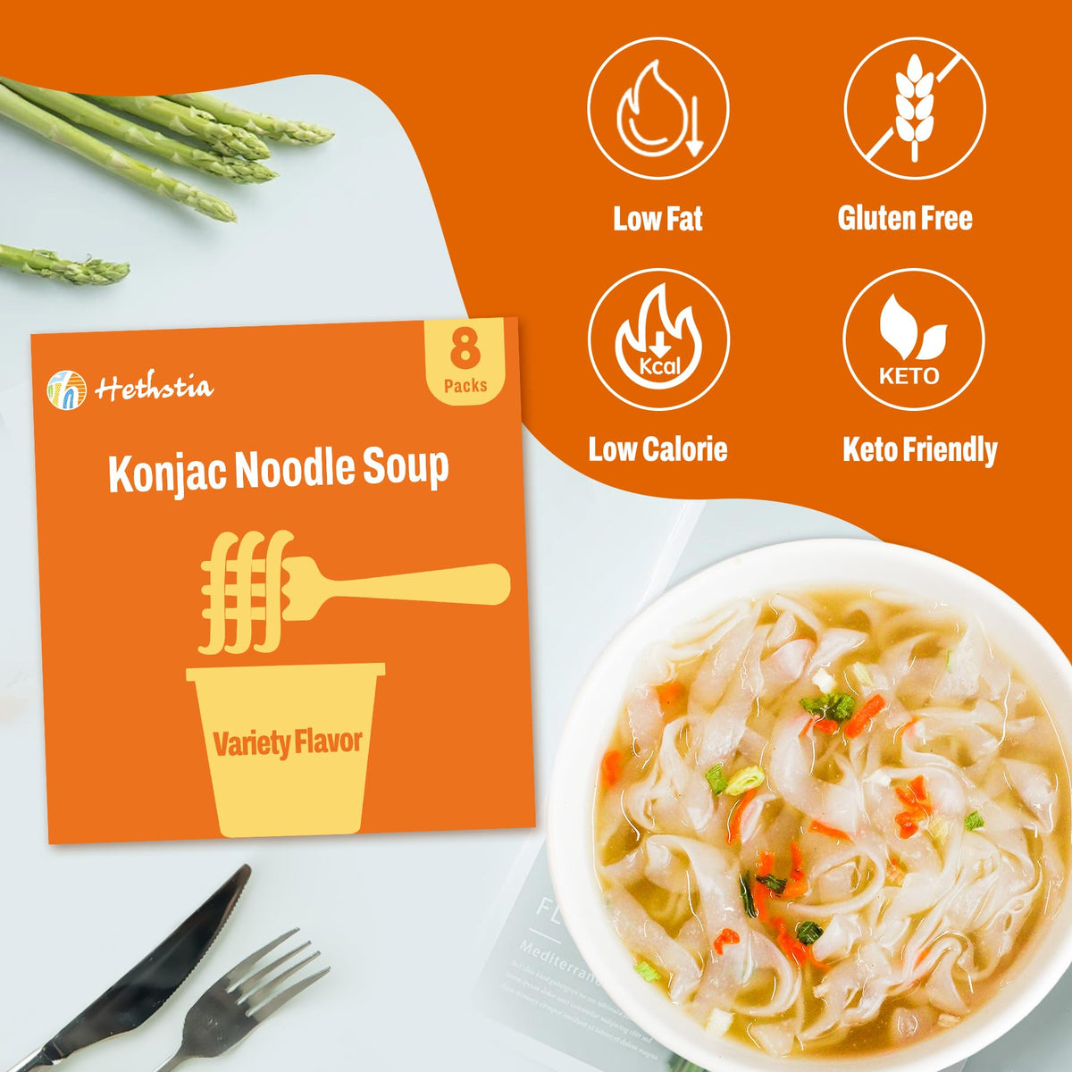 Hethstia miso flavor cup highlights convenient vegan nourishment.