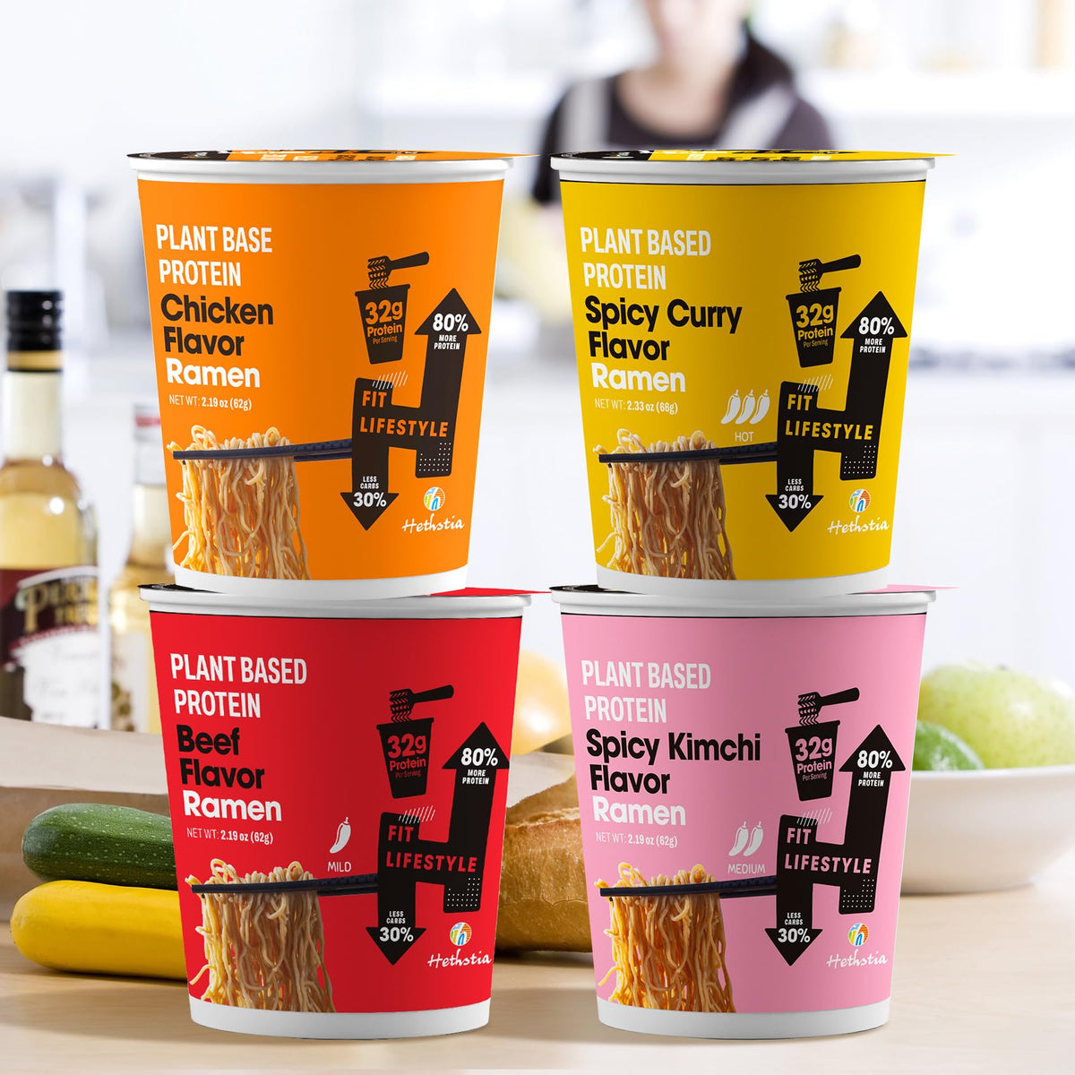 Hethstia on-the-go ramen packaging for travel ease