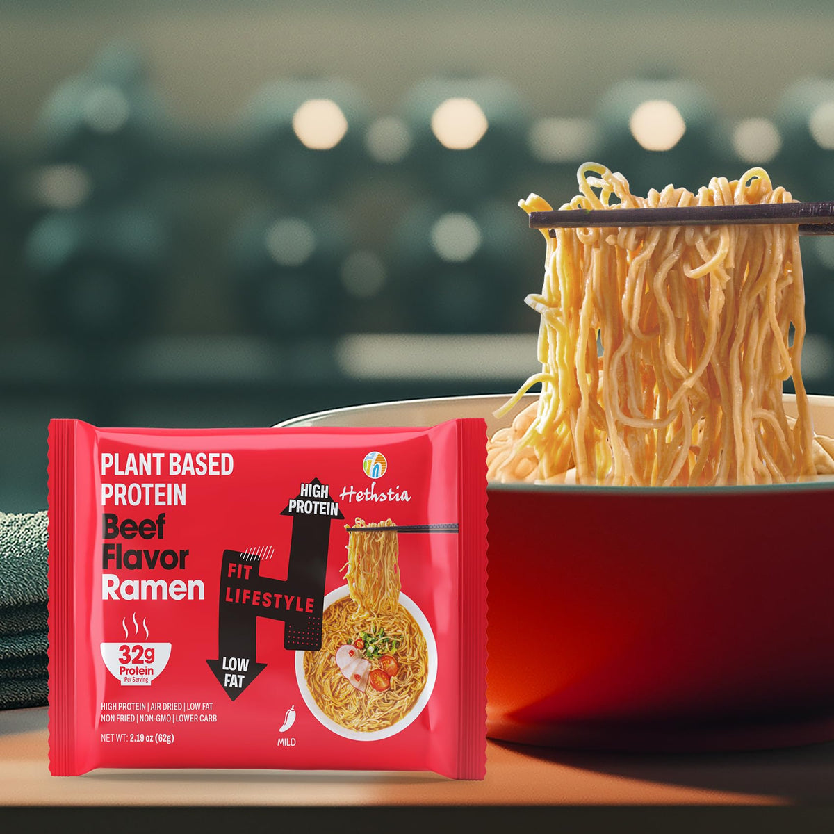 Hethstia ramen air-dried noodles, lower fat option