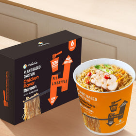 Hethstia Protein Ramen nutrition-label shows 32g plant protein per serving.