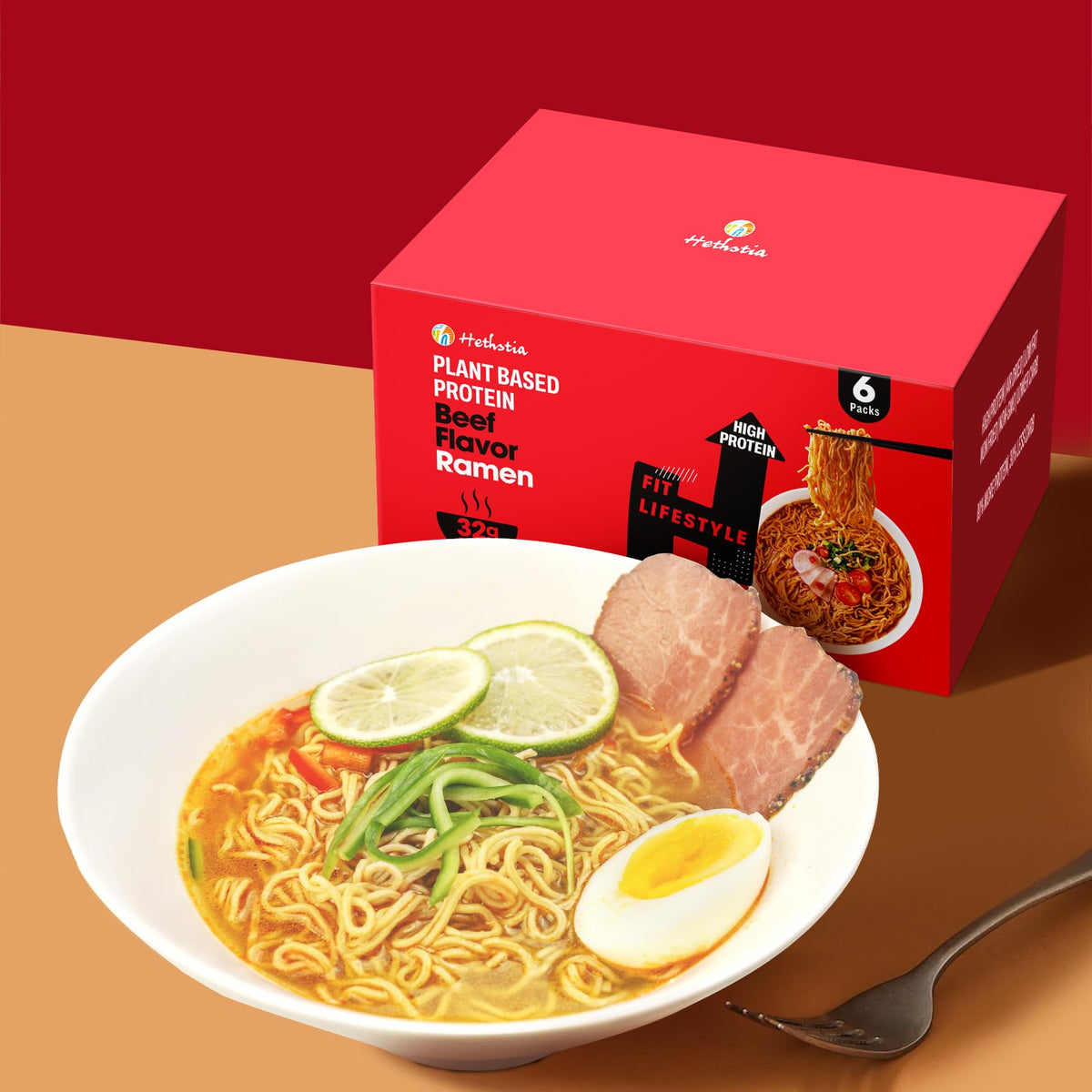 Hethstia ramen cup for on-the-go healthy high-protein meal