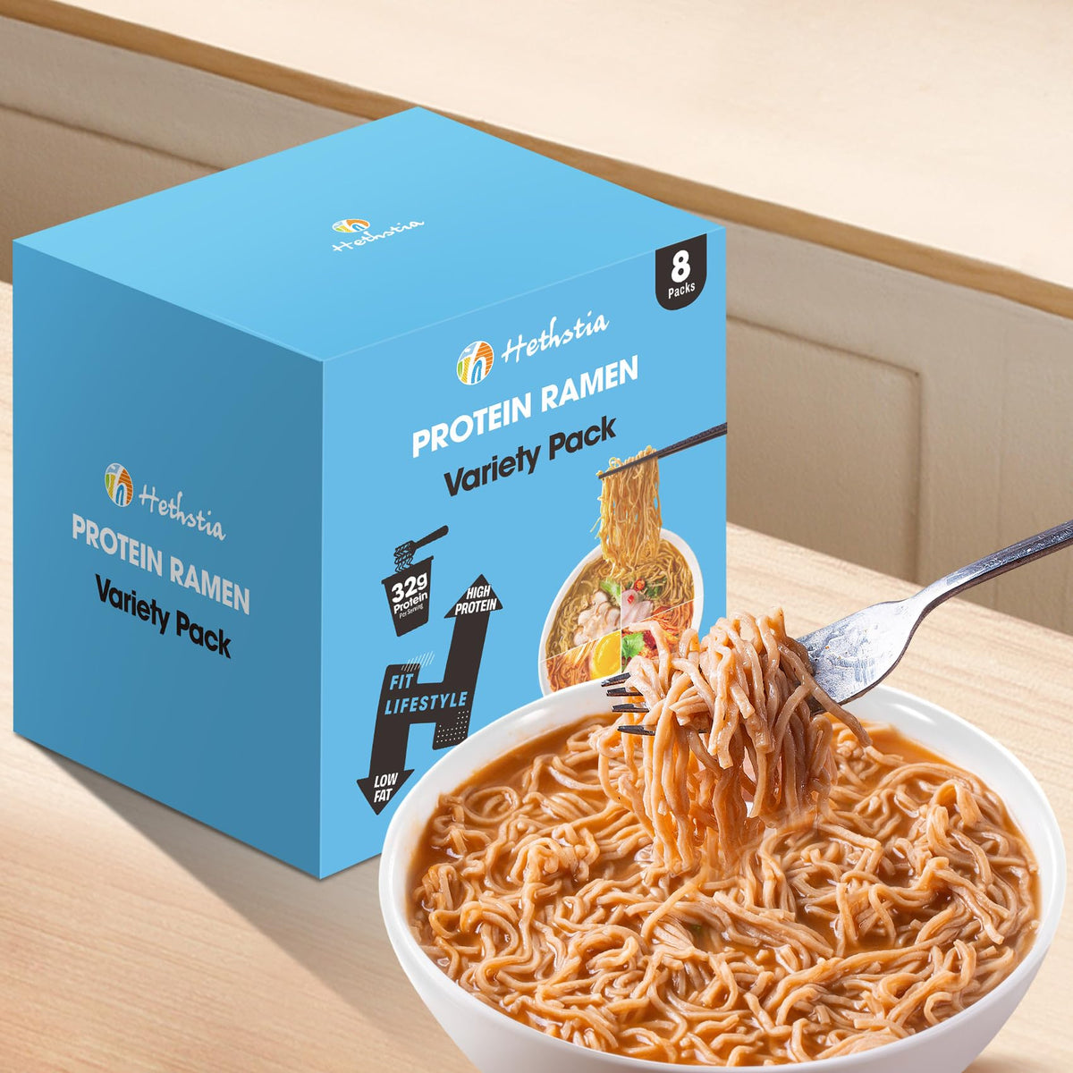 Hethstia ramen ready in 5 minutes with hot water