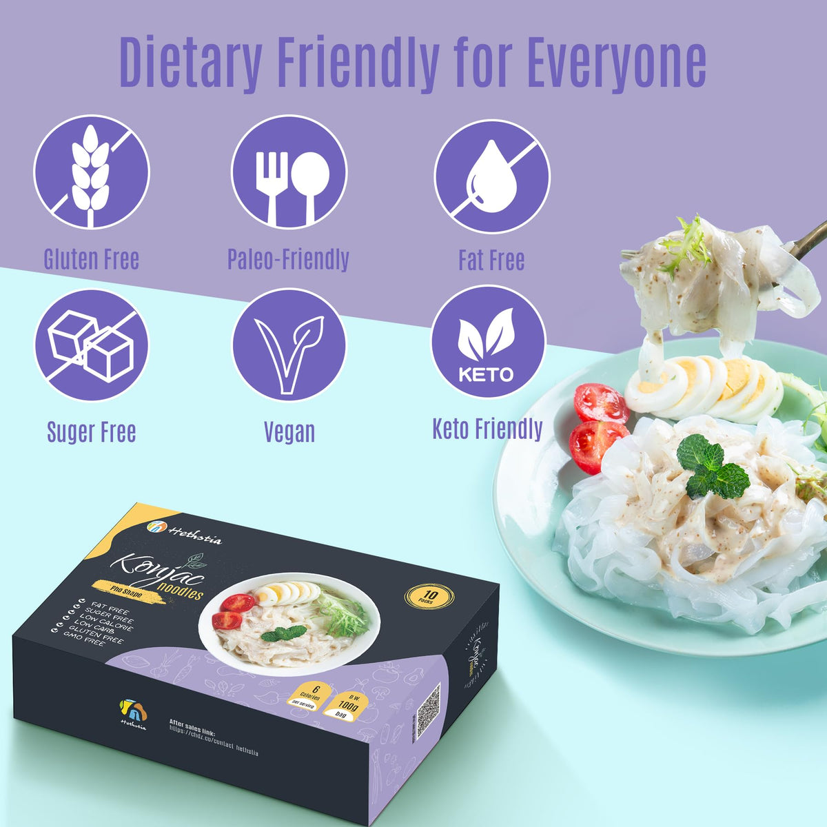Hethstia Shirataki Noodle stir-fry captures versatile texture in minutes.