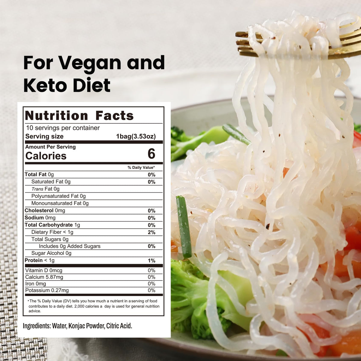 Hethstia Shirataki Noodles case on shelf showing value and convenience