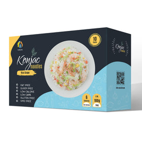 Hethstia Shirataki Rice packaging emphasizes gluten-free convenience for quick meals.