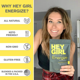 Hey Girl Energize Tea ginger and green tea with steam for refreshing taste.