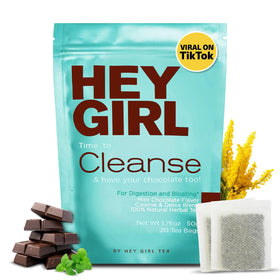 Hey Girl Tea Detox tea bag steep for gentle digestion support.