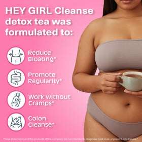 Hey Girl Tea Detox Tea loose leaves close-up showing vibrant herbal blend.