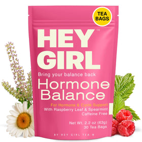 Hey Girl Tea hormone balance tea bags packaging shown for a convenient daily ritual.