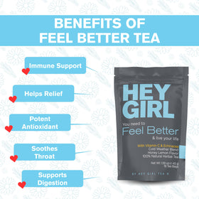 Hey Girl Tea steaming cup aroma offers comforting scent for restful moments.