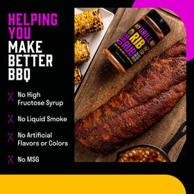 Hey Grill Hey Rib Rub showing brown sugar crystals for sweetness