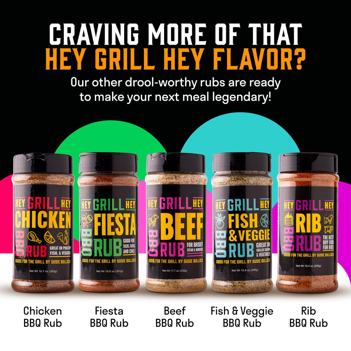 Hey Grill Hey Sweet Rub jar on display for premium BBQ seasoning