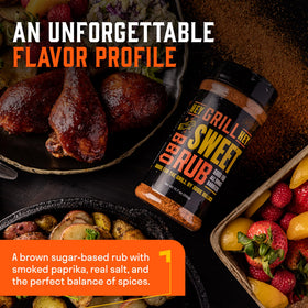Hey Grill Hey Sweet Rub on salmon for balanced sweet smoky flavor