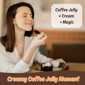 HeySweet Coffee Jelly cubes vacuum-sealed bag emphasizes freshness and pure flavor