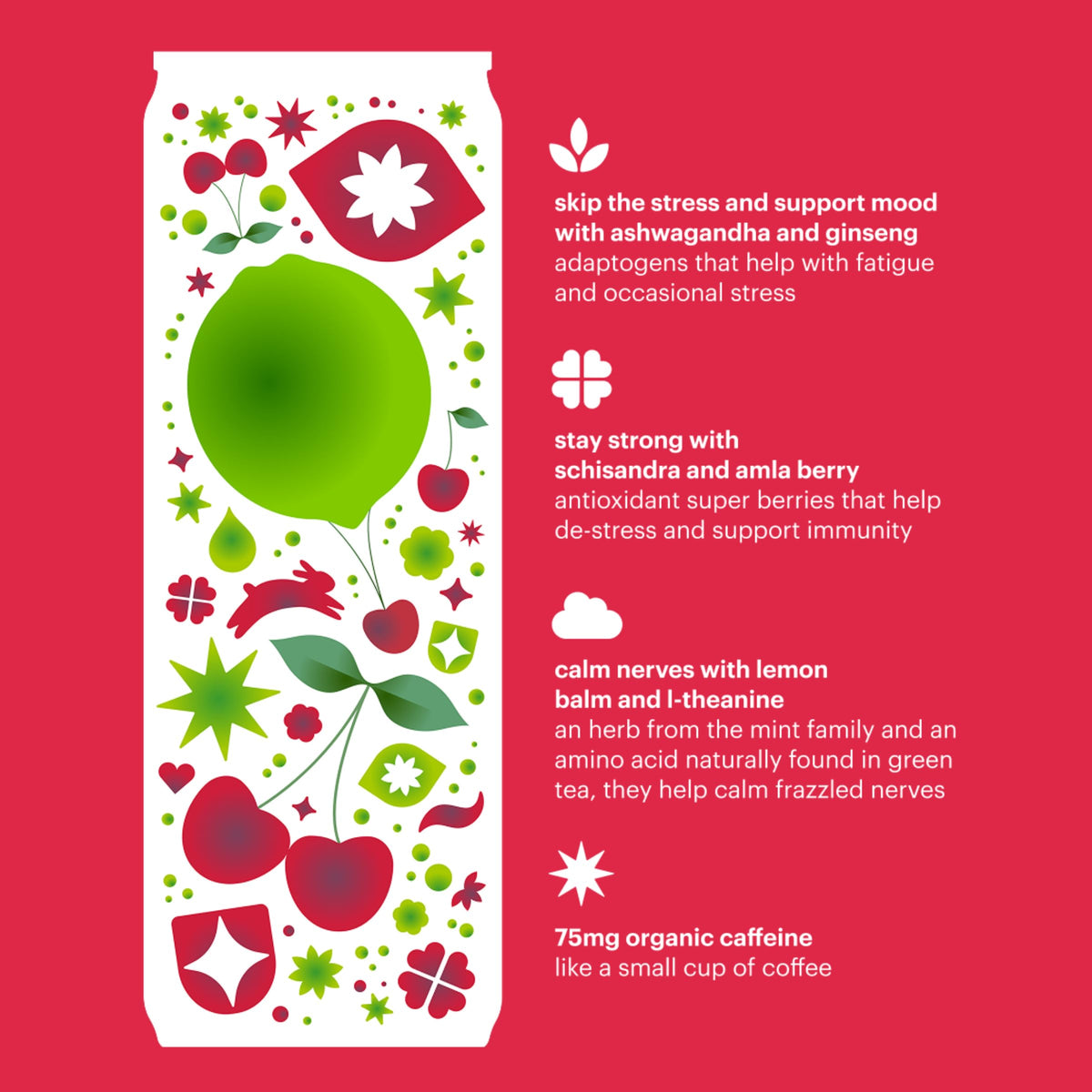 Heywell energy focus strawberry lemon can supports sharp concentration