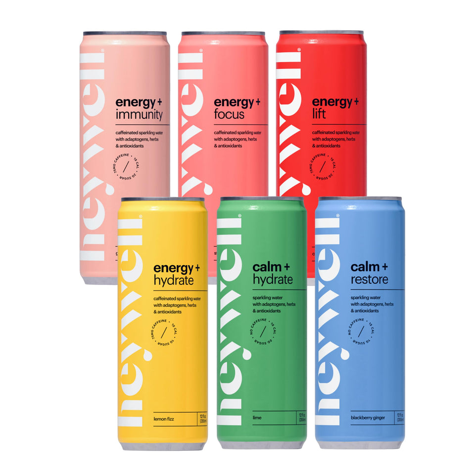 Heywell Sparkling Adaptogenic can front view, ready for a refreshing lift without alcohol.