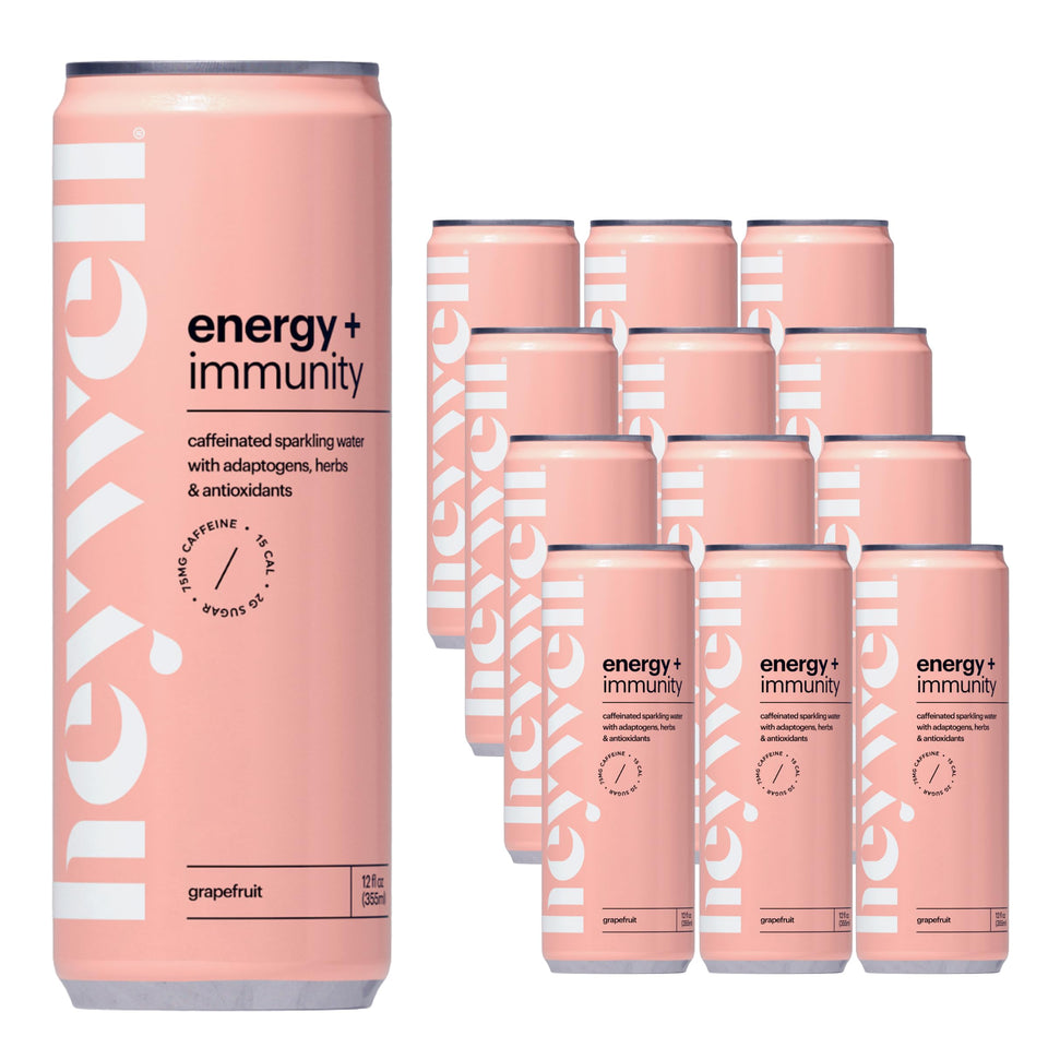 Heywell sparkling grapefruit bottle front offers a refreshing energy lift.