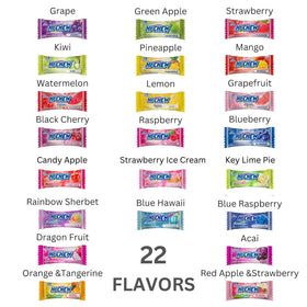 HI-CHEW 22 flavors close-up with juicy, real-fruit taste for snack moments.