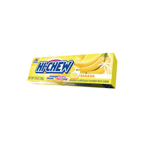 HI-CHEW Banana Sticks foil wrapper preserves freshness for on-the-go snacking