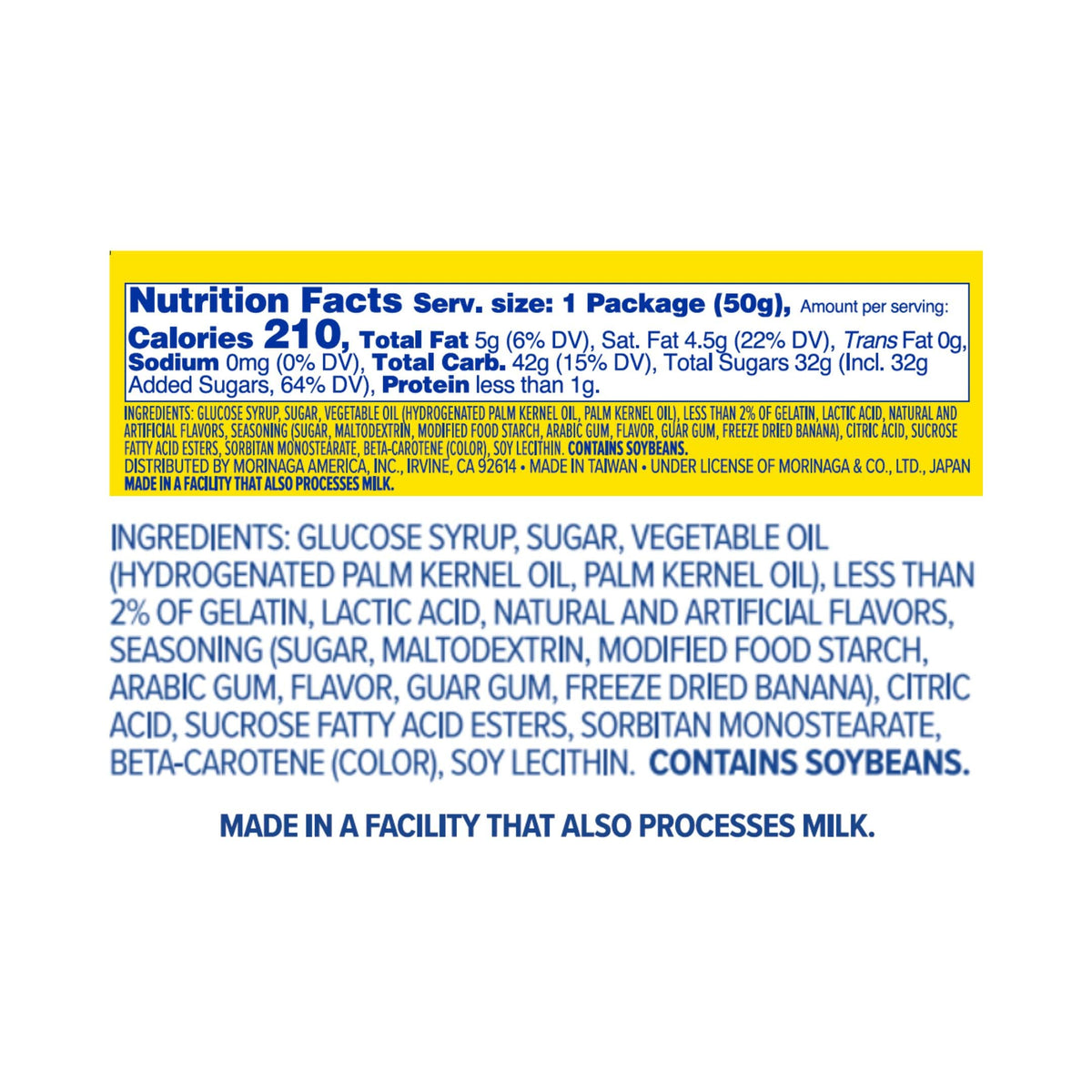 HI-CHEW Banana Sticks ingredients scene highlights real fruit juice and puree