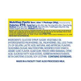 HI-CHEW Banana Sticks ingredients scene highlights real fruit juice and puree