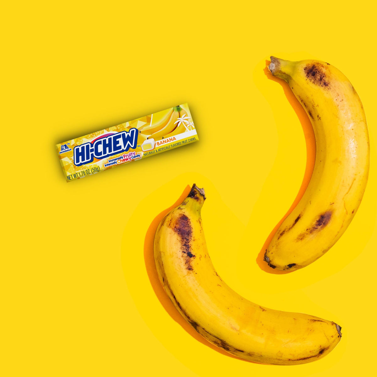 HI-CHEW Banana Sticks on-the-go setup ideal for lunch breaks and road trips